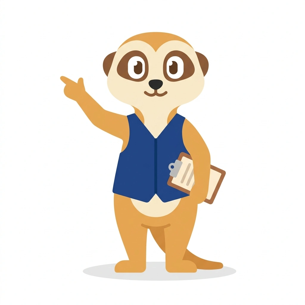 Manny the Meerkat, the guide who teaches the Managing Your First Team course
