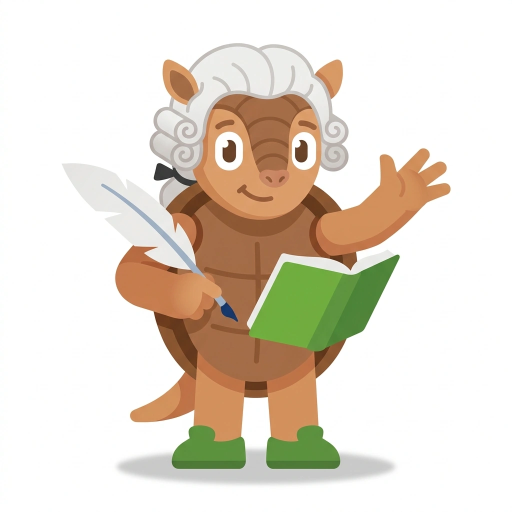 Amadeus the Armadillo, the guide who teaches the Life Behind the Music: The Composers course