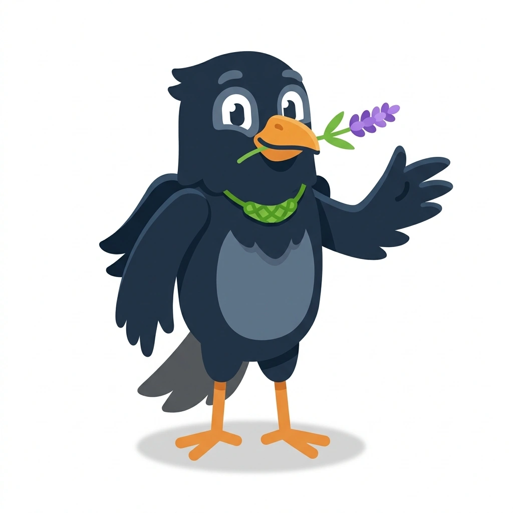Rowan the Raven, the guide who teaches the Practical Wicca course