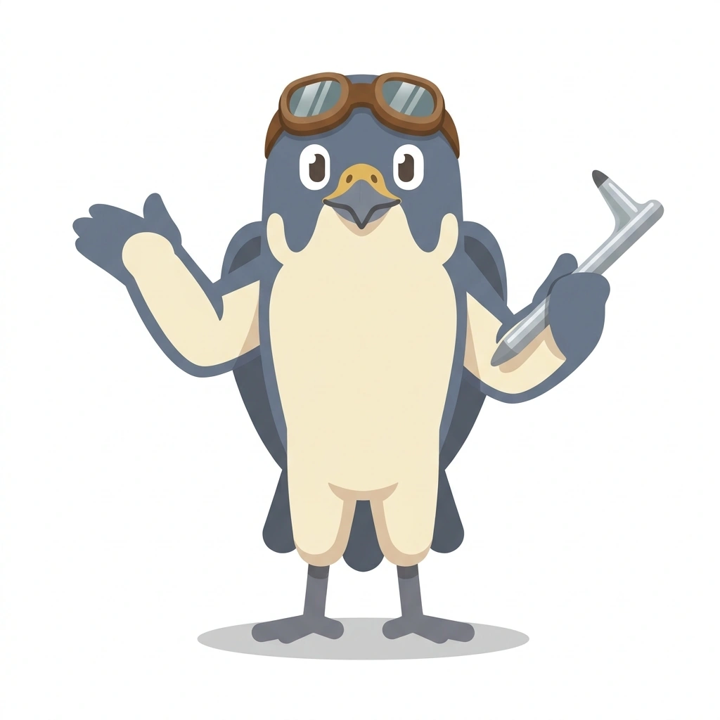 Vector the Falcon, the guide who teaches the Advanced Aircraft Flight Dynamics course