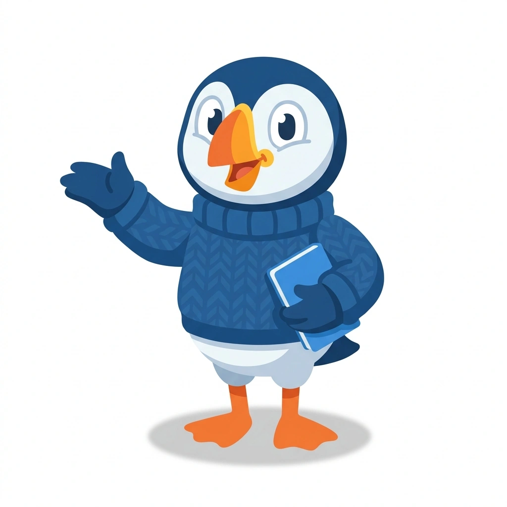 Percy the Puffin, the guide who teaches the Psychology: How Minds Actually Work course