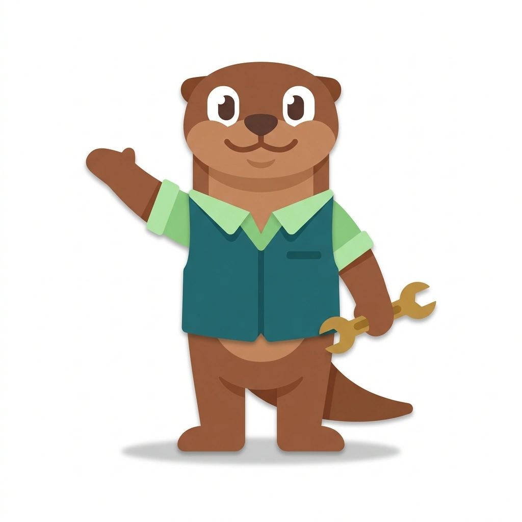 Otto the Otter, the guide who teaches the AI Agents at Work course