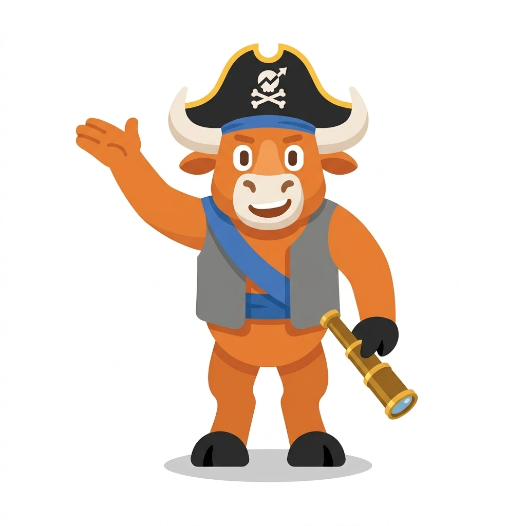Barnaby the Bull, the guide who teaches the Trading and Financial Markets course