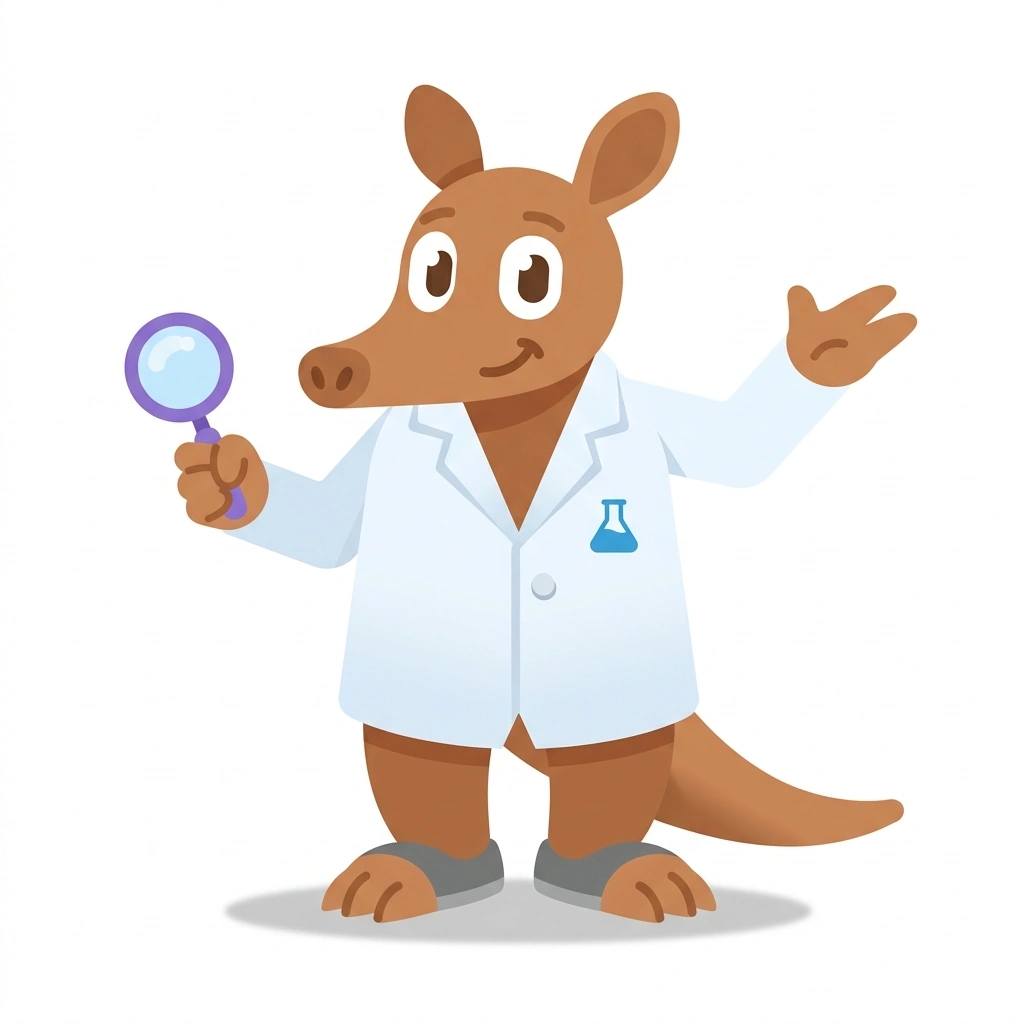 Artie the Aardvark, the guide who teaches the How the Human Body Fits Together course