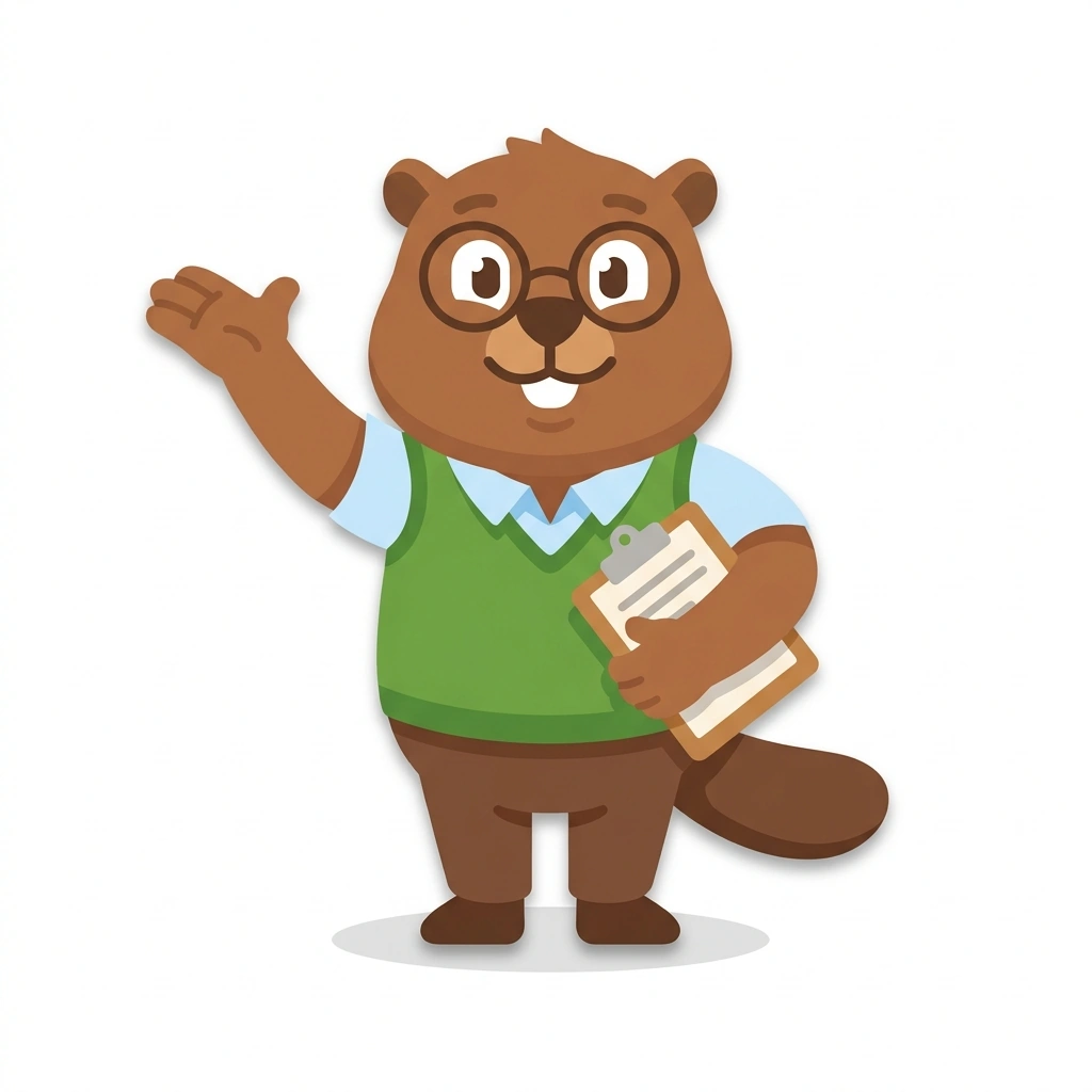 Cosme el Castor, the guide who teaches the Contabilidad y Costos para Emprender course