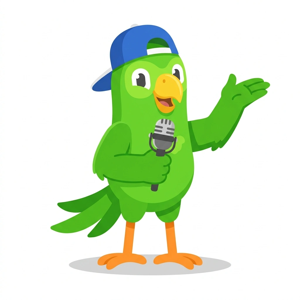 Pip the Parrot, the guide who teaches the How Human Language Works course