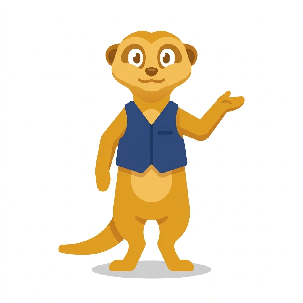 Milo the Meerkat, the guide who teaches the Why We React course