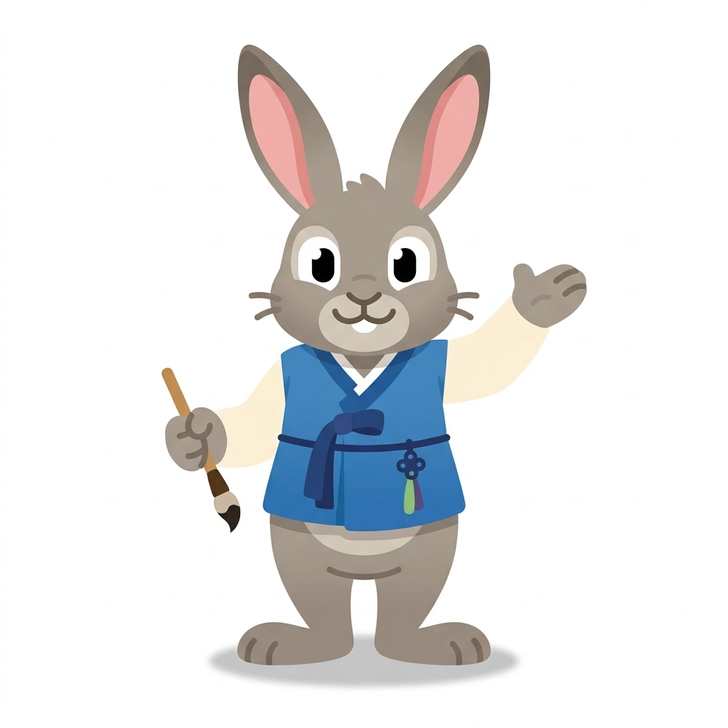 Hani the Hare, the guide who teaches the Fixing Common Korean Mistakes course