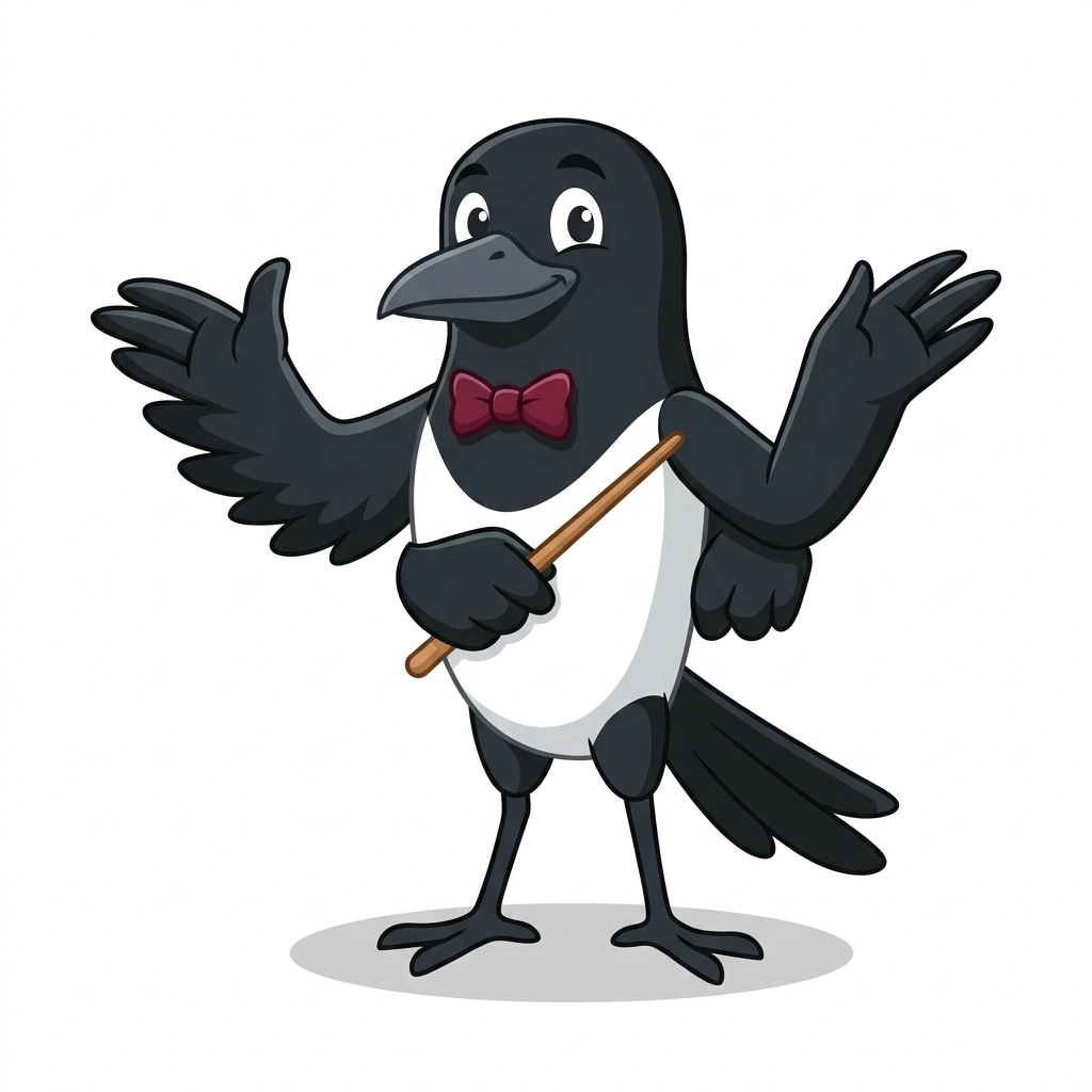 Major the Magpie, the guide who teaches the Chord Progressions and Harmonic Motion course