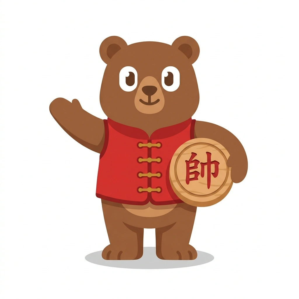 Bing-Bing the Bear, the guide who teaches the 中国象棋：行棋与攻防 course