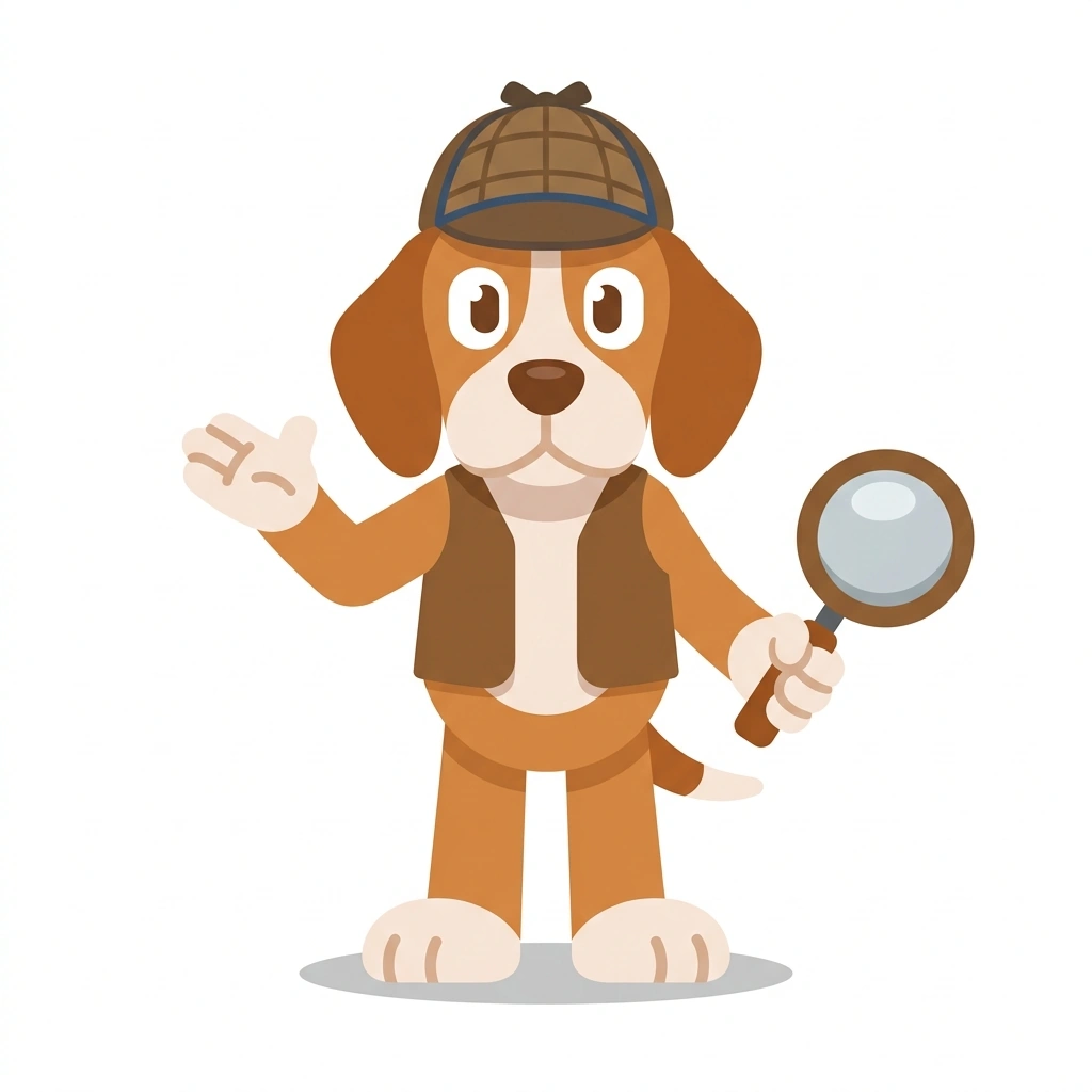 Bowie the Beagle, the guide who teaches the Reading the Room: The Art of Body Language course