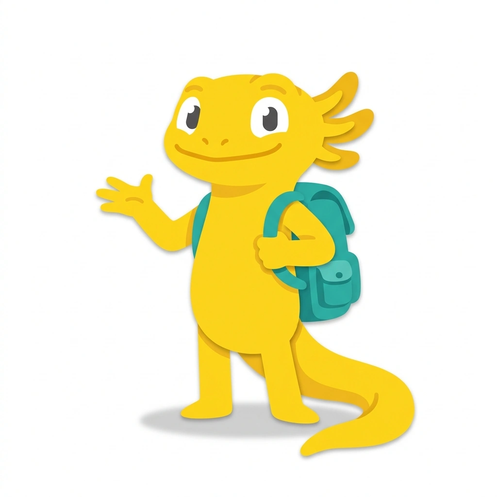 Salva the Salamander, the guide who teaches the Everyday Spoken Spanish course