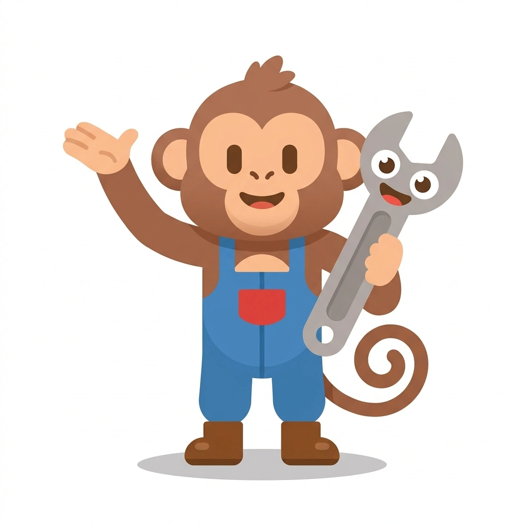 Manny the Monkey, the guide who teaches the Everyday Car Mechanics course