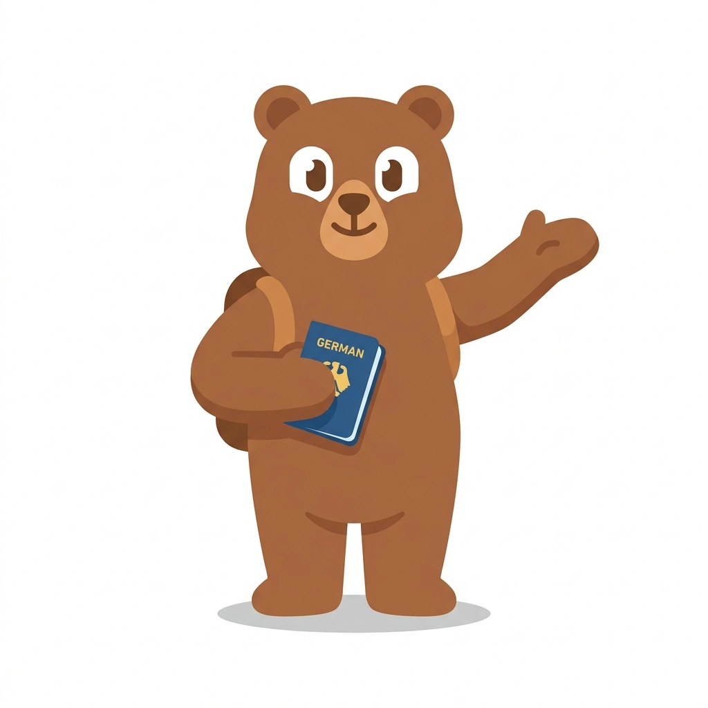 Bernd the Bear, the guide who teaches the Studying in Germany course