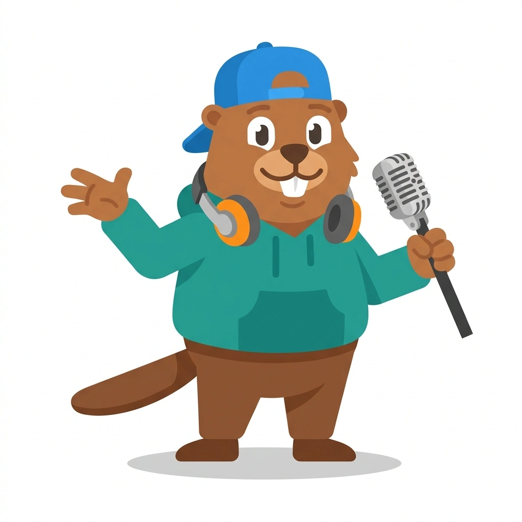 Boots the Beaver, the guide who teaches the Beatbox from Scratch course