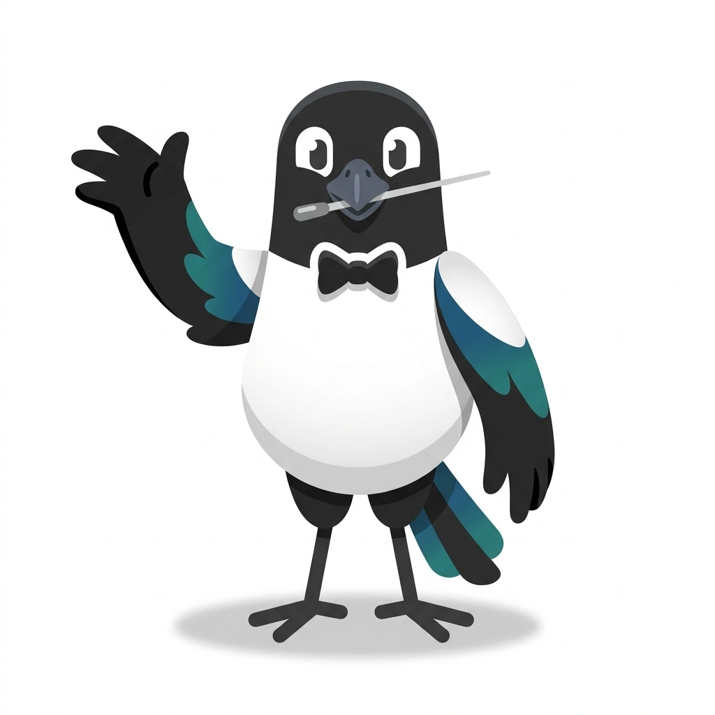 Major the Magpie, the guide who teaches the Music Theory: The Patterns Behind the Sound course