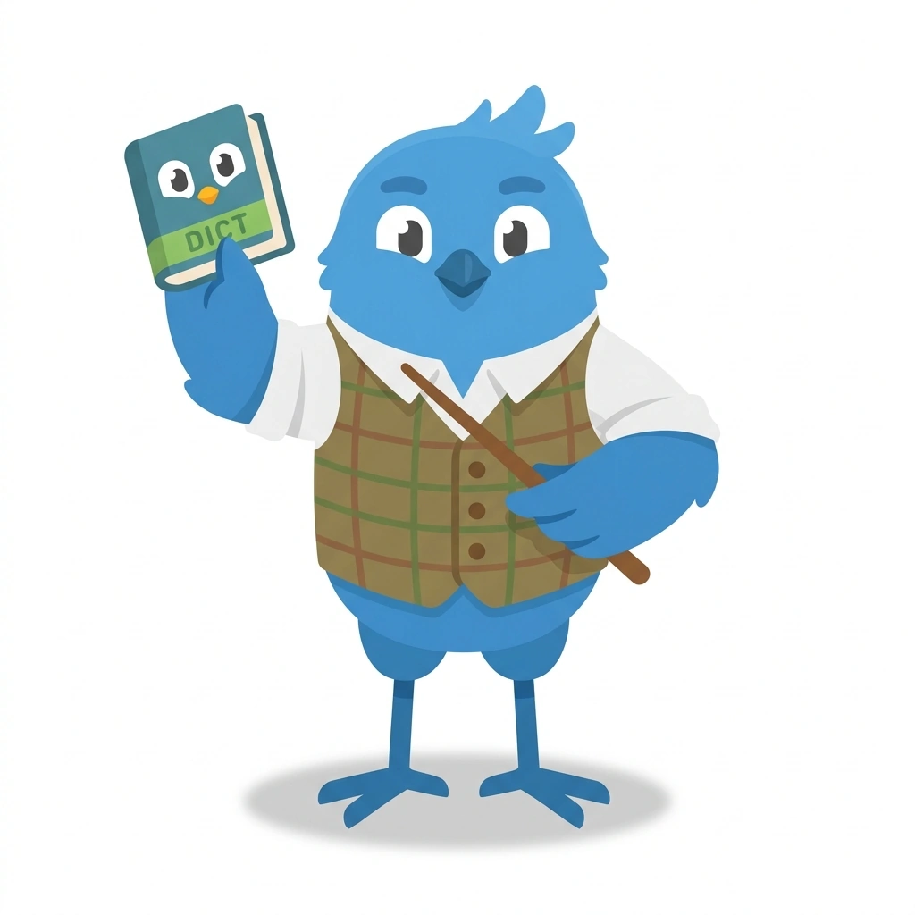 Barnaby the Bluebird, the guide who teaches the Nuance in Spoken English course