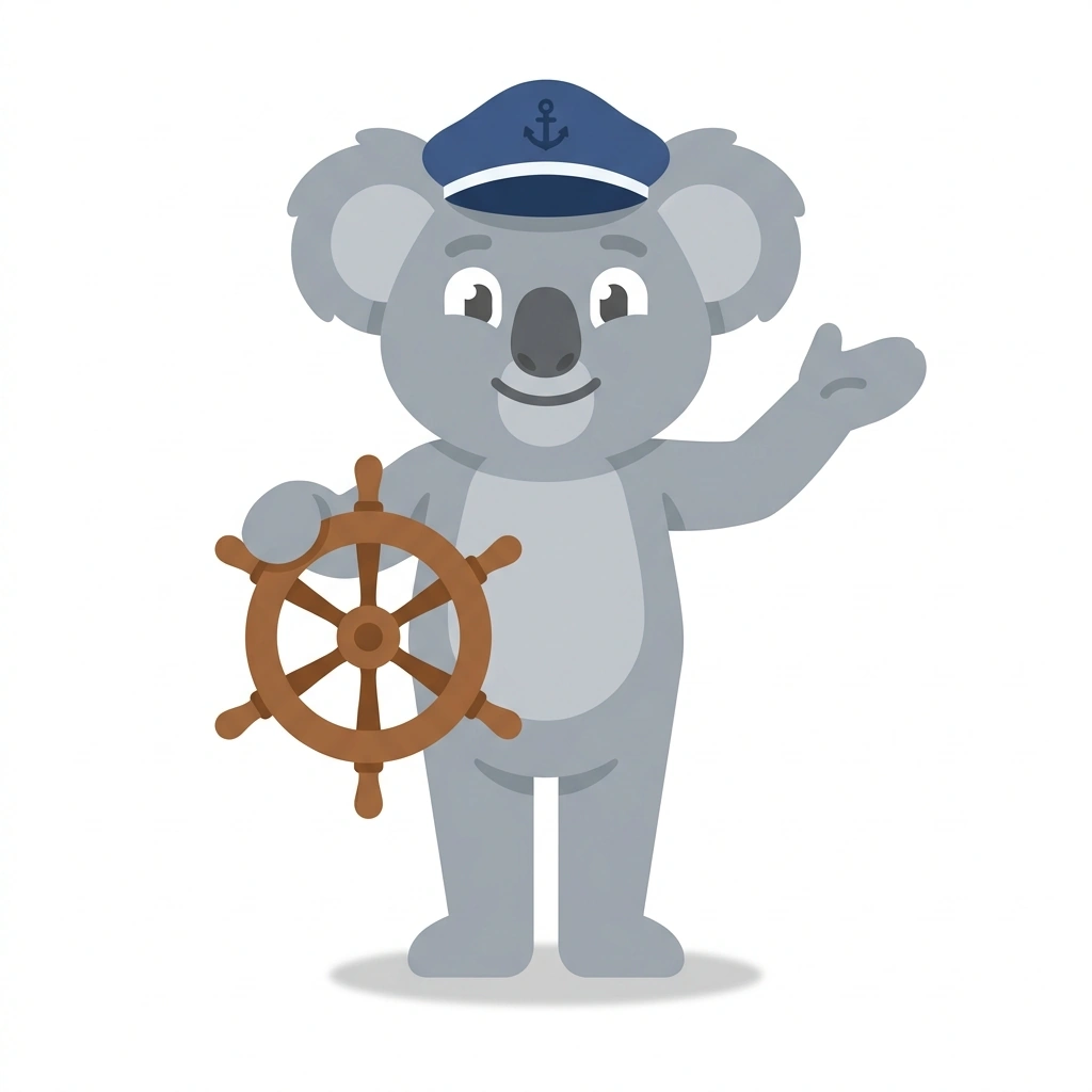 Koby the Koala, the guide who teaches the Running Apps with Kubernetes course