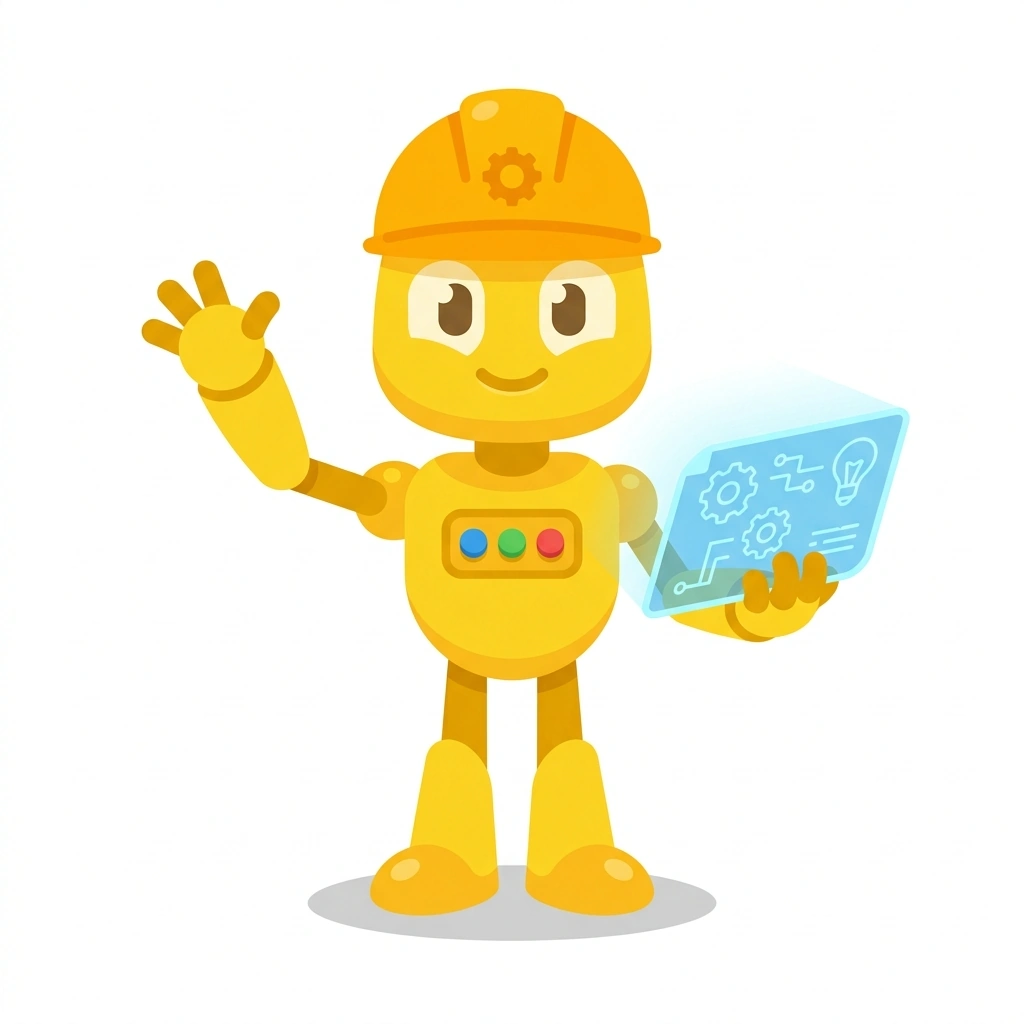 Codie the Constructor, the guide who teaches the How Code Builds the World course