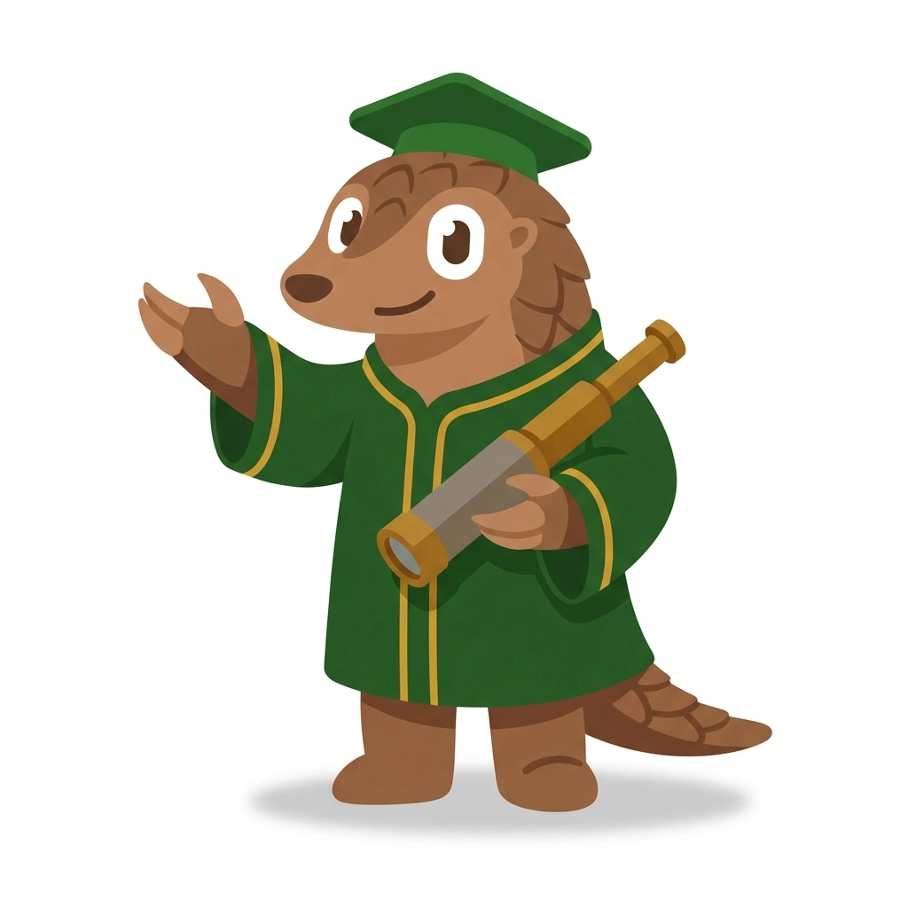 Polo the Pangolin, the guide who teaches the AP World History: Modern course