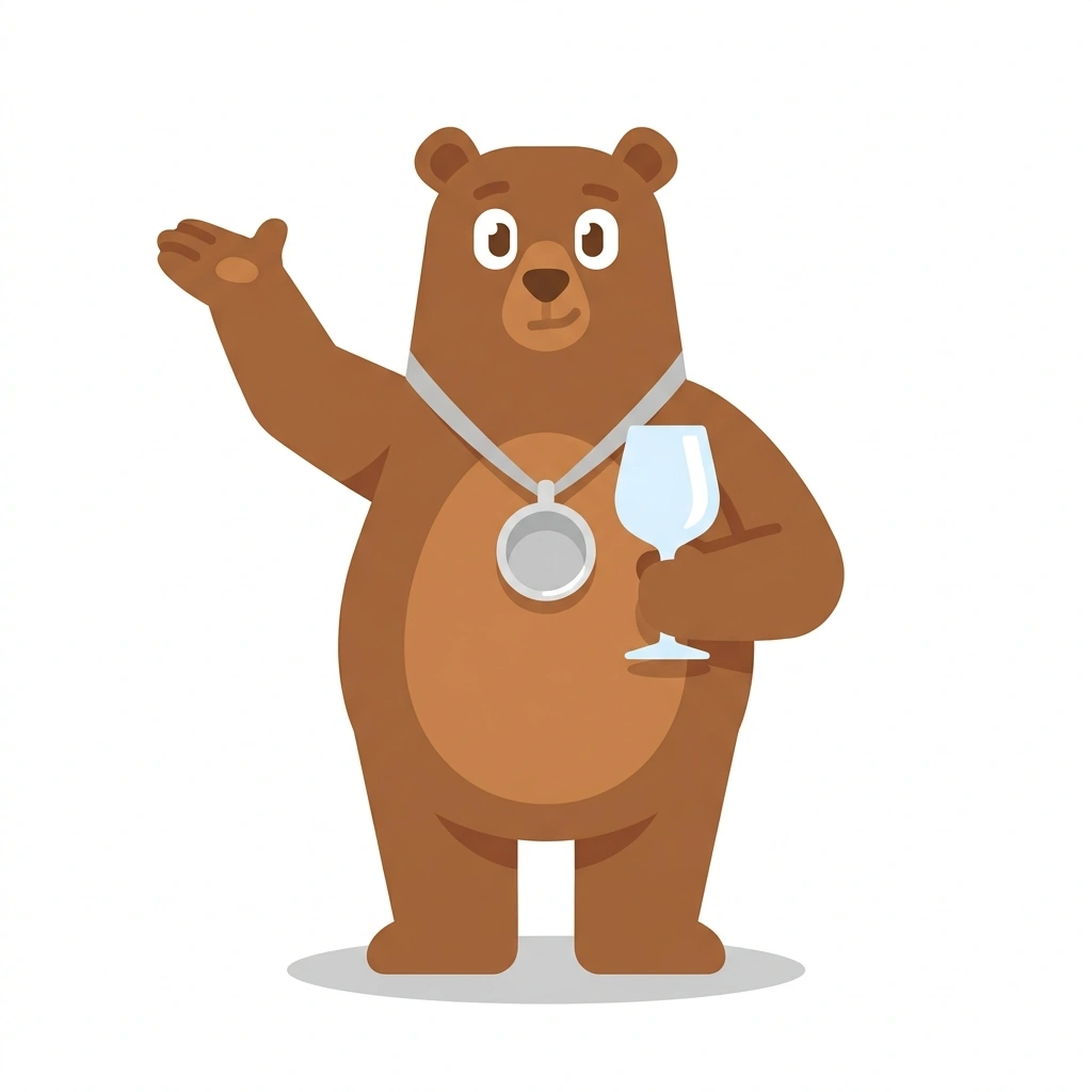 Benoit the Bear, the guide who teaches the Tasting French Wine course