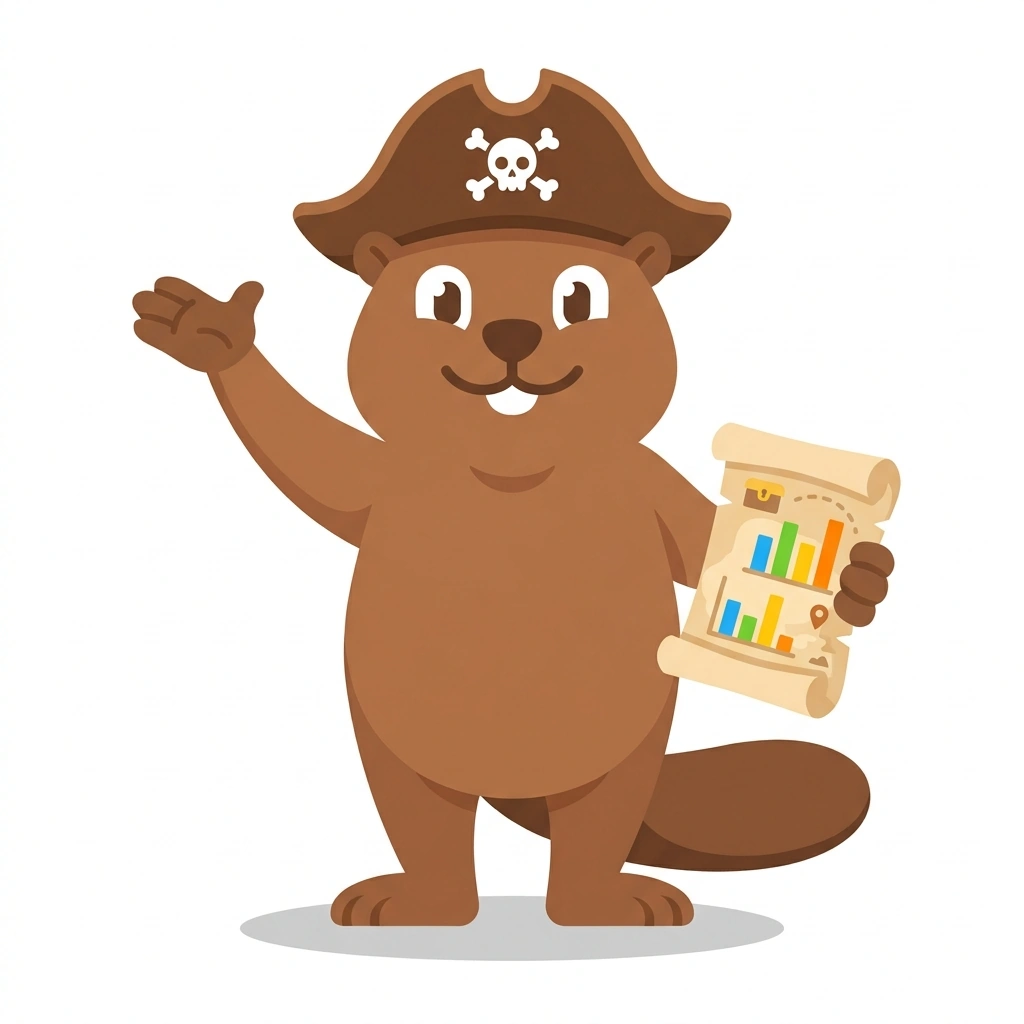 Barnaby the Beaver, the guide who teaches the Making Sense of Data course