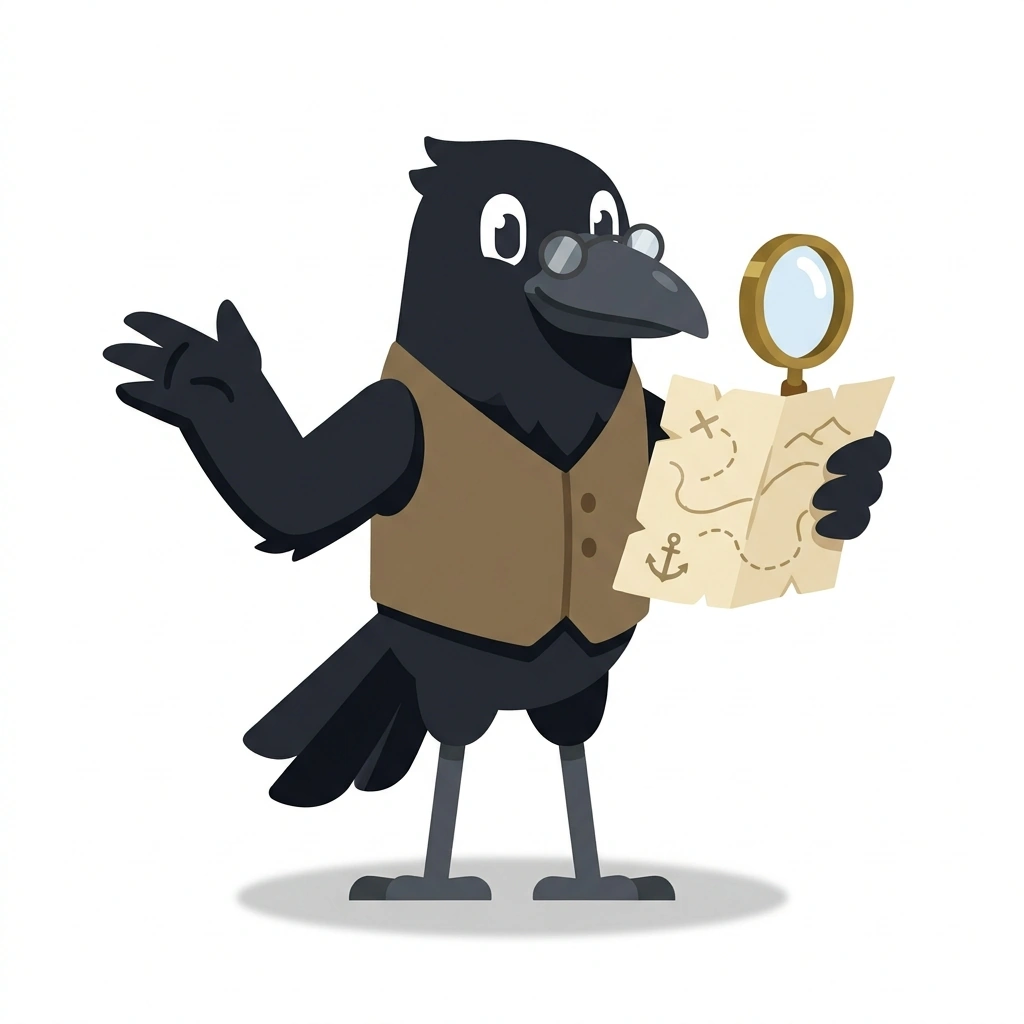 Rory the Raven, the guide who teaches the Untangling Truth from Rumor course