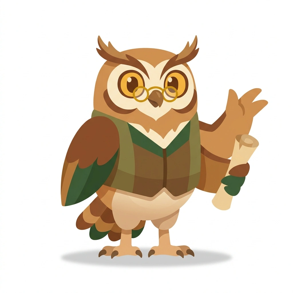 Philo the Philosopher Owl, the guide who teaches the Philosophical Lineages and Crossovers course