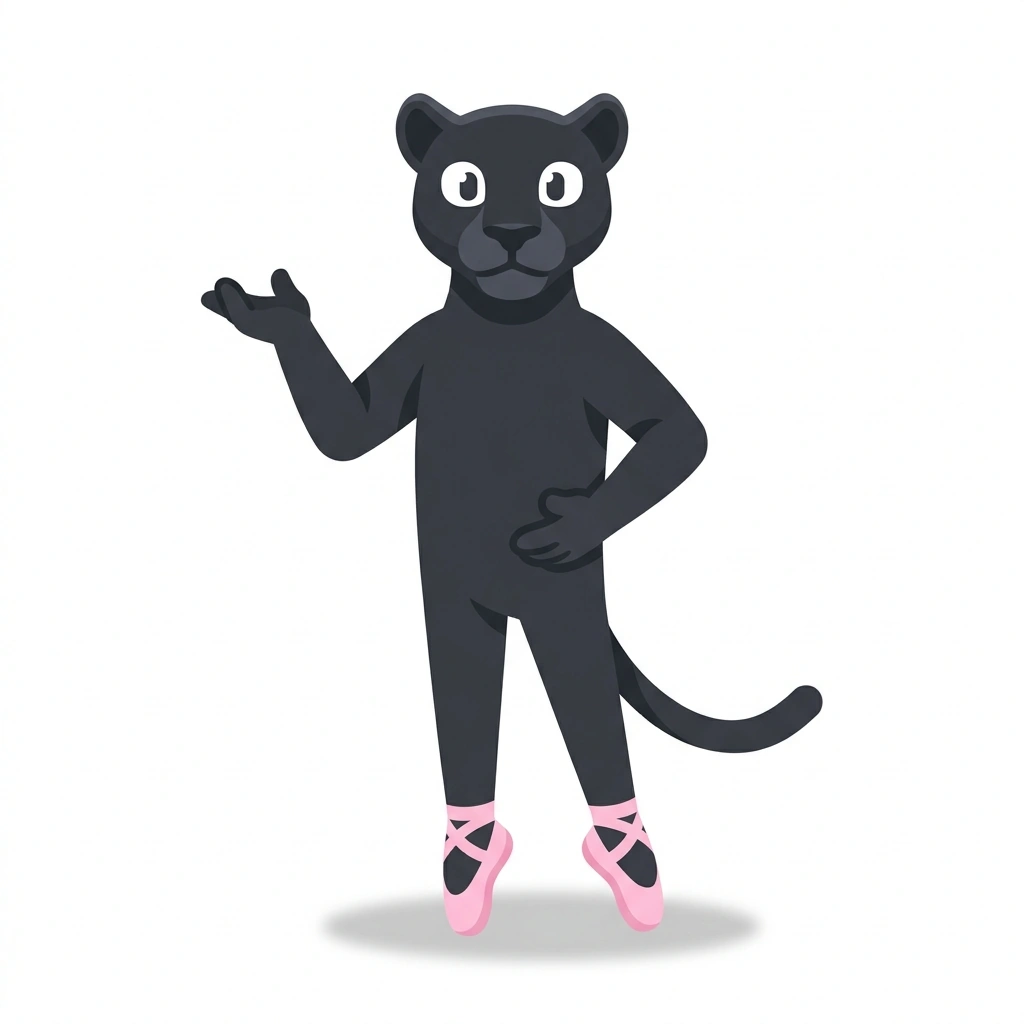 Pippa the Panther, the guide who teaches the Consistent Pirouettes: Axis and Momentum course