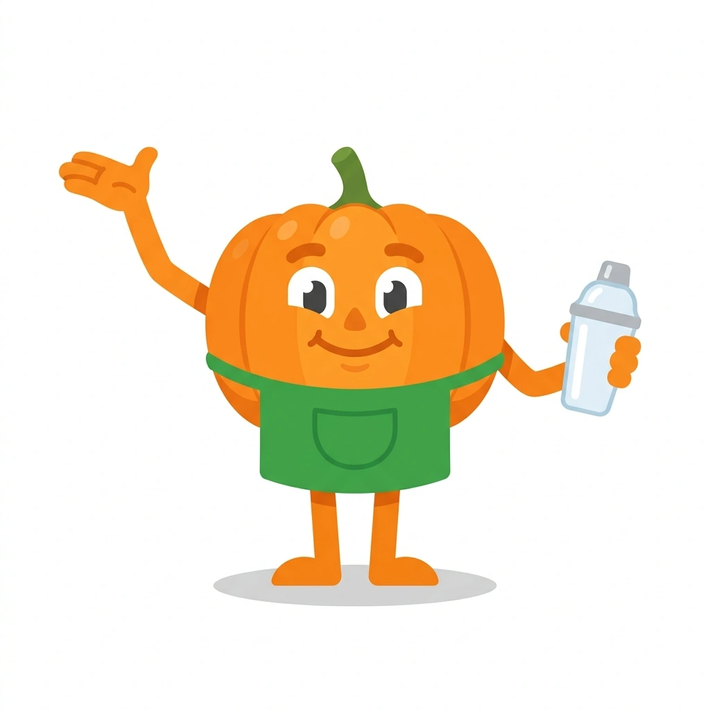Pip the Pumpkin, the guide who teaches the Pumpkin Shaken Espresso at Home course