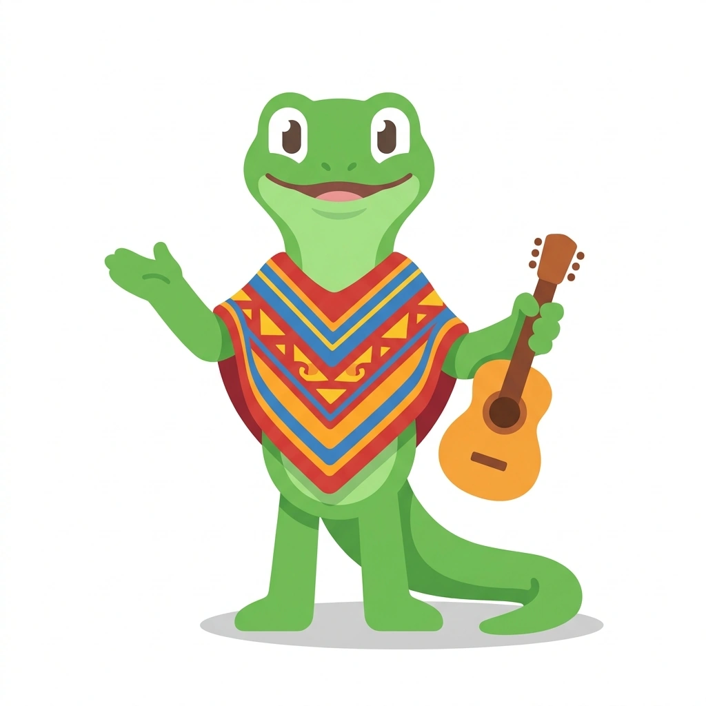 Sol the Salamander, the guide who teaches the Spanish for the Real World course