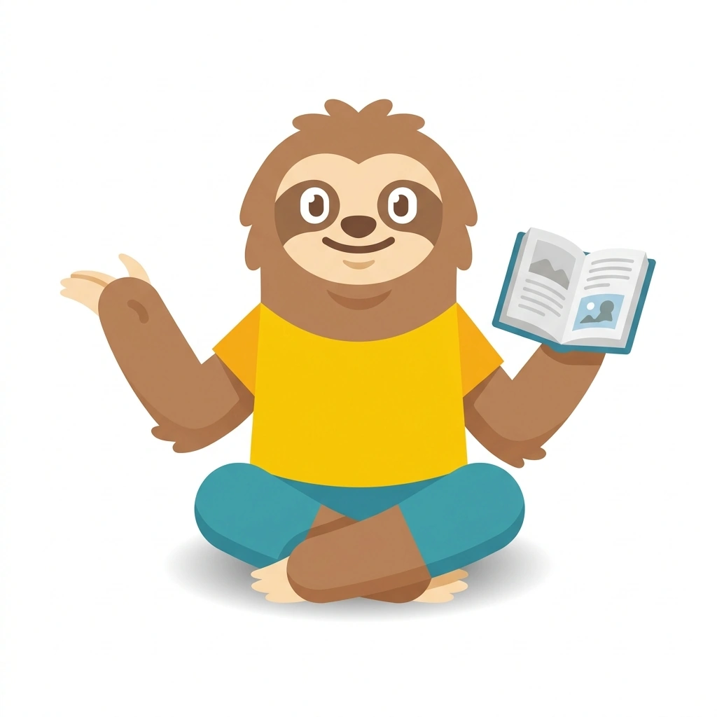 Sloane the Sloth, the guide who teaches the Breaking the Doomscroll course