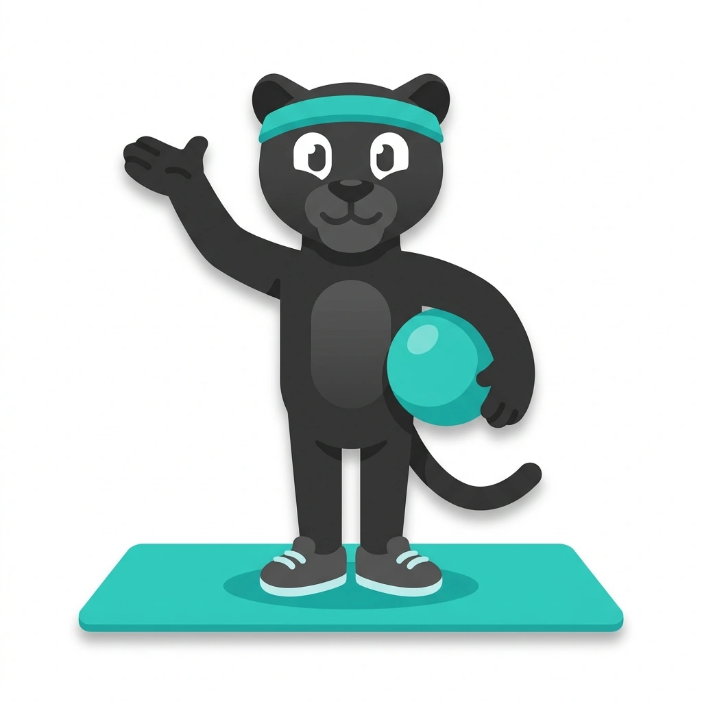 Pippa the Panther, the guide who teaches the Anatomy for Pilates Movement course