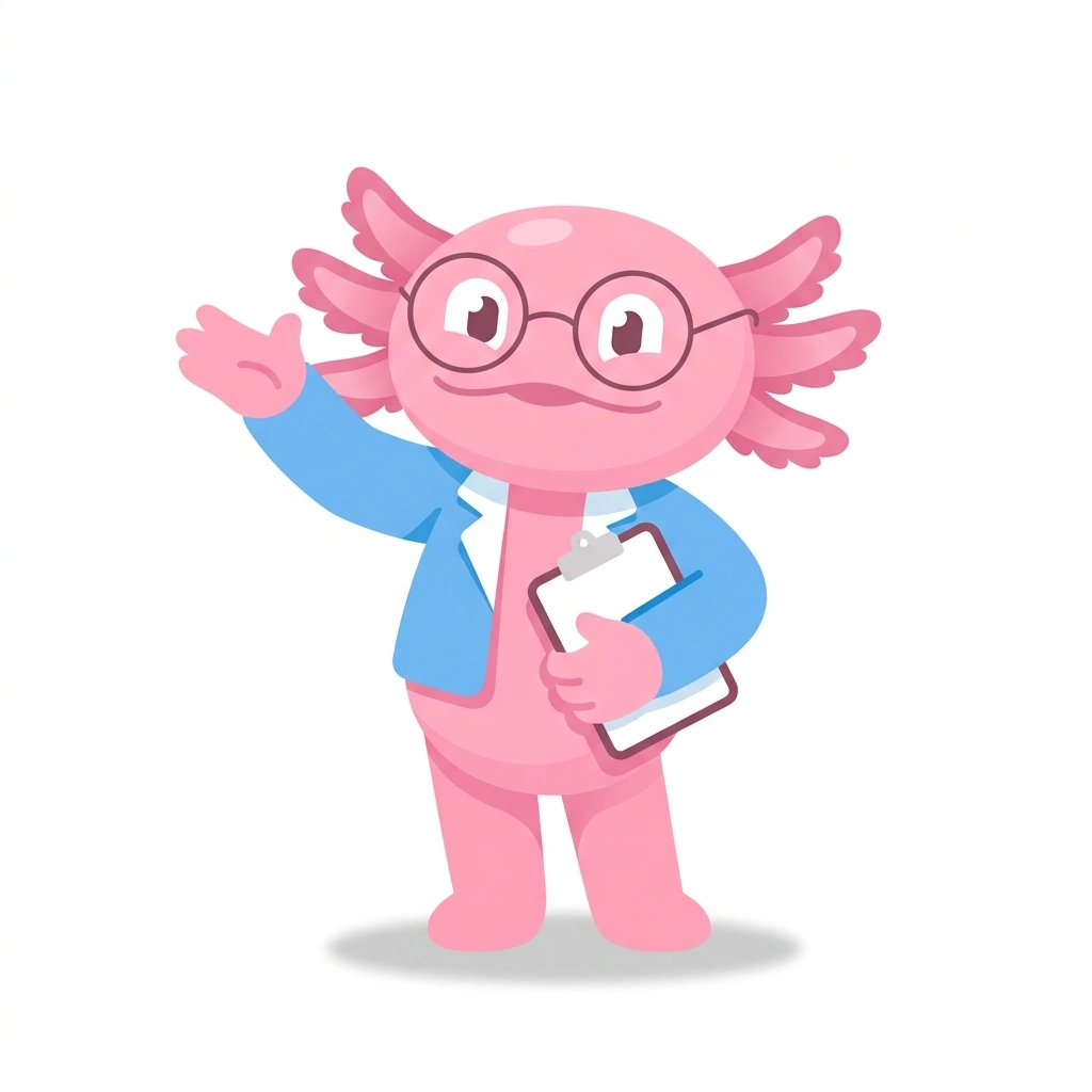 Atlas the Axolotl, the guide who teaches the Integrated Human Physiology course