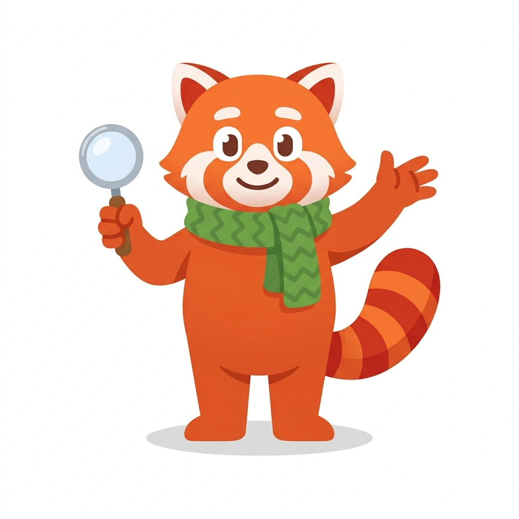 Rory the Red Panda, the guide who teaches the Decoding Romantic Signals course