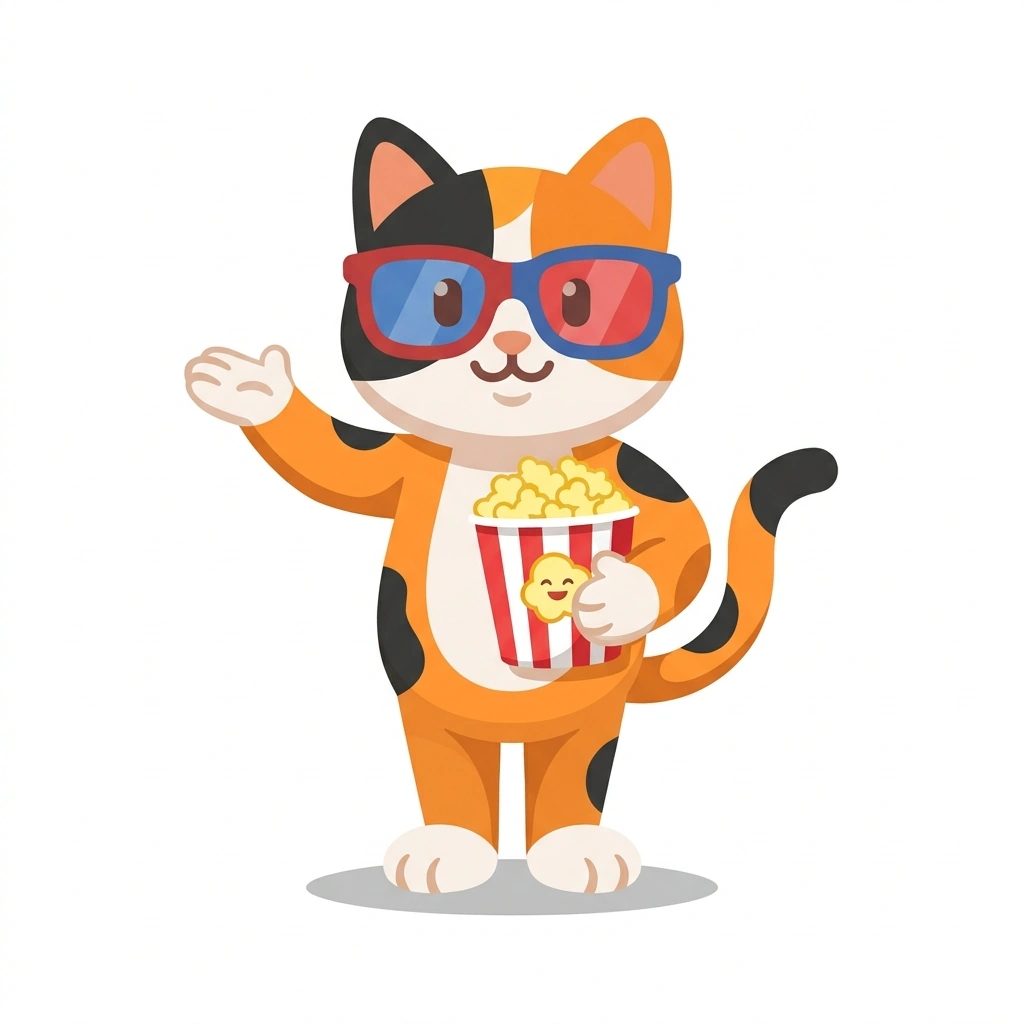 Clapper the Cat, the guide who teaches the World Cinema Through Iconic Scenes course