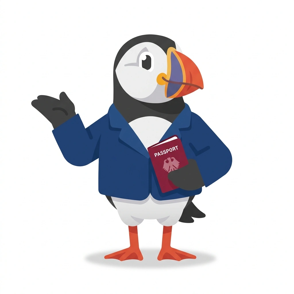 Percy the Puffin, the guide who teaches the International Relations in the Real World course