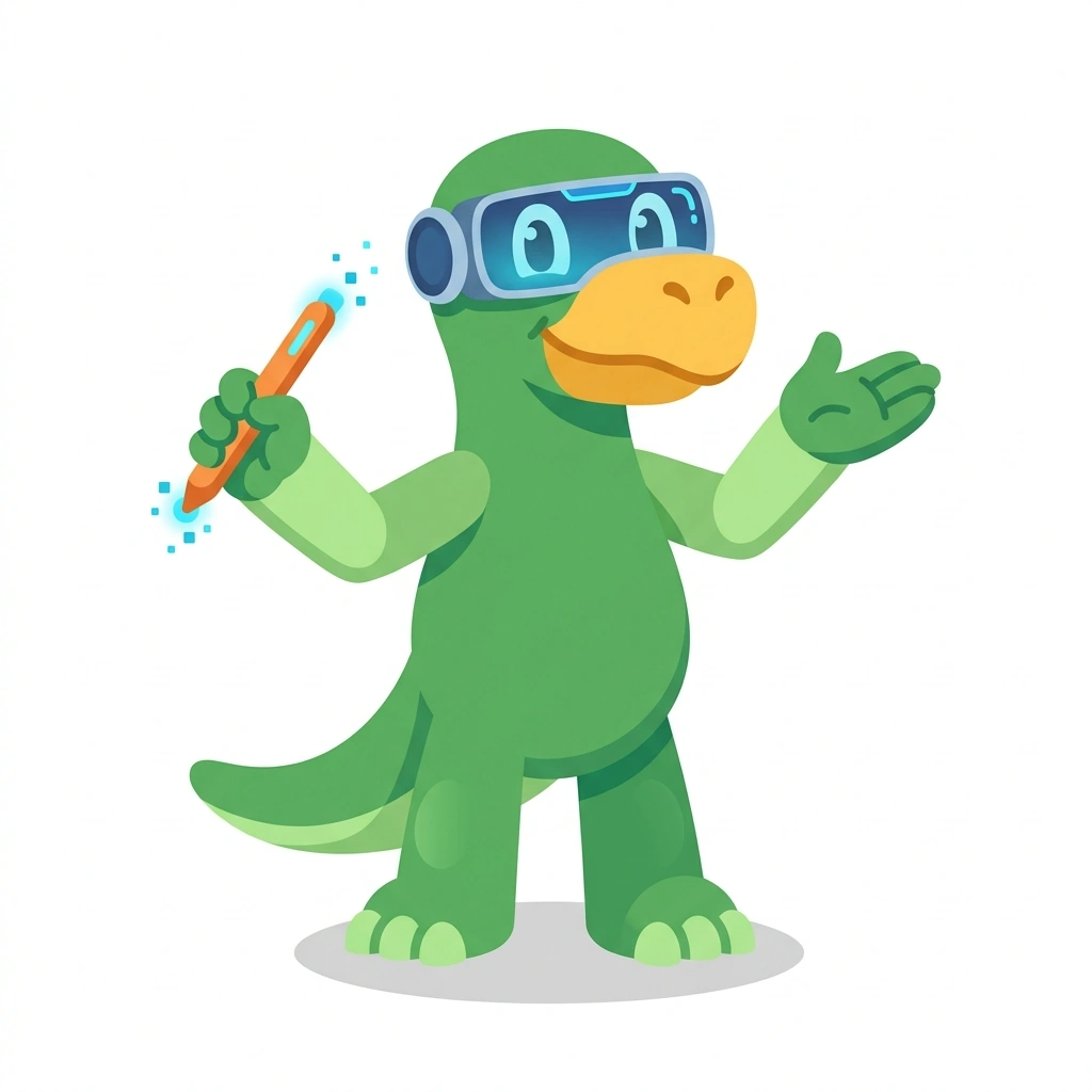 T-Rex the Tech Artist, the guide who teaches the Technical Art for Game Development course