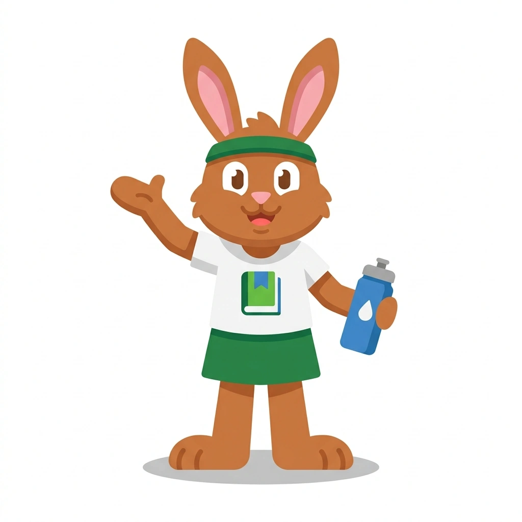 Hazel the Hare, the guide who teaches the Building Everyday Health course