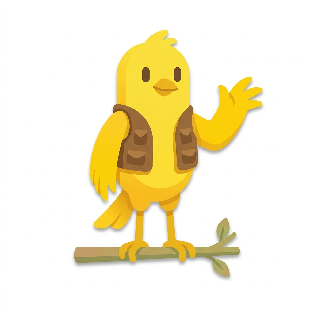 Fiona the Finch, the guide who teaches the How Living Things Work course