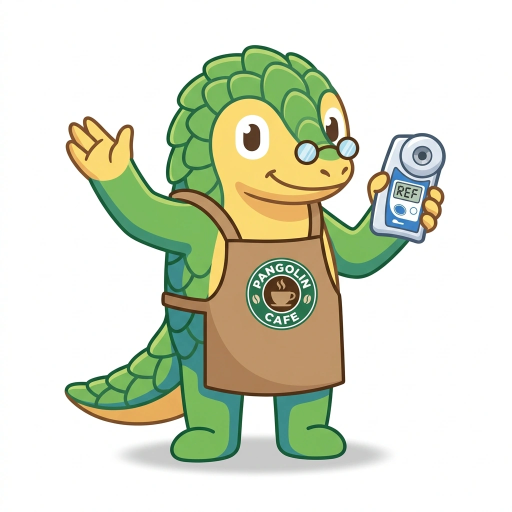 Pip the Pangolin, the guide who teaches the Precision Coffee Extraction and Chemistry course
