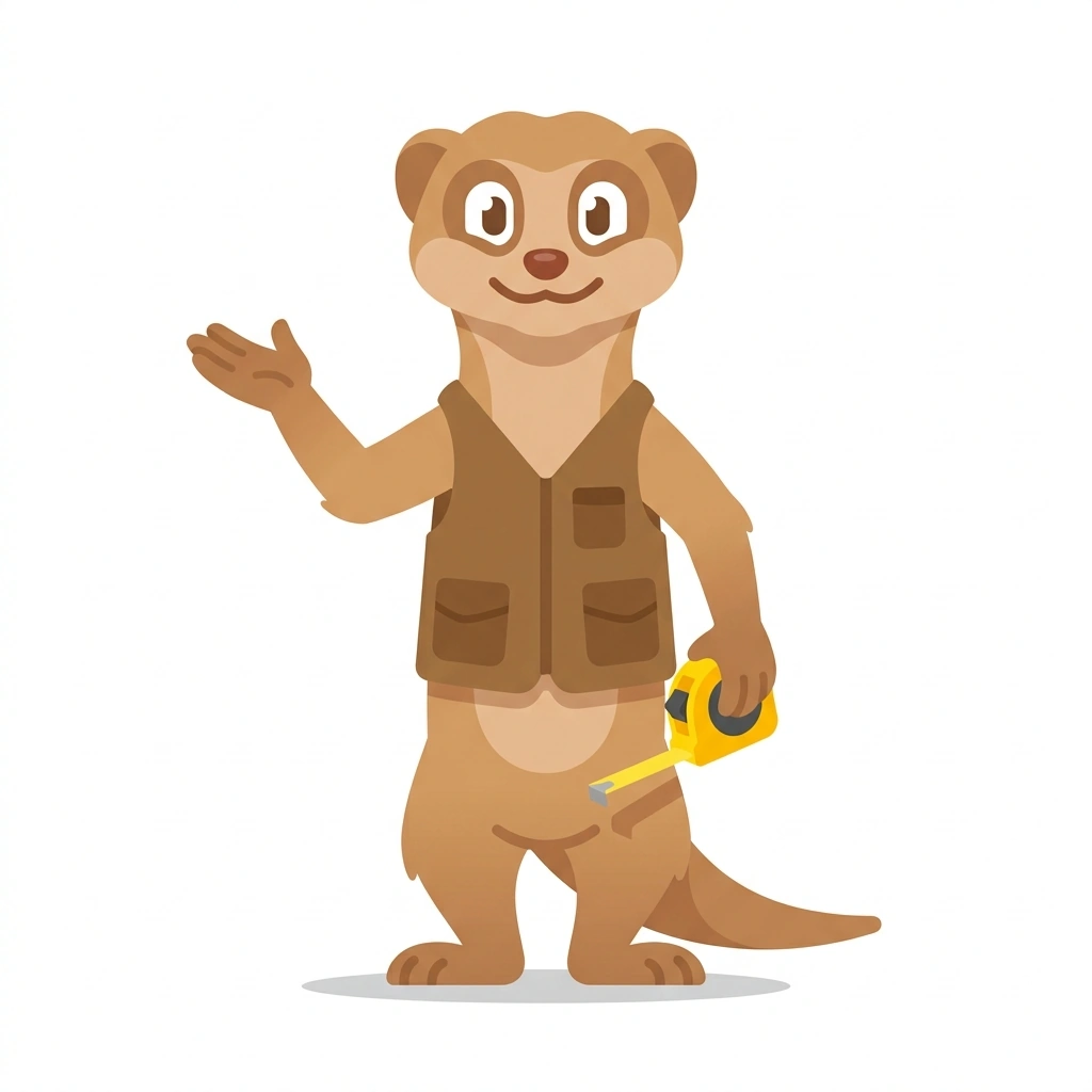 Milo the Mongoose, the guide who teaches the The Measuring Tape course
