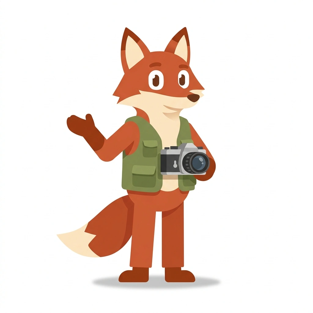 Finchley the Fox, the guide who teaches the Depth of Field and Aperture course
