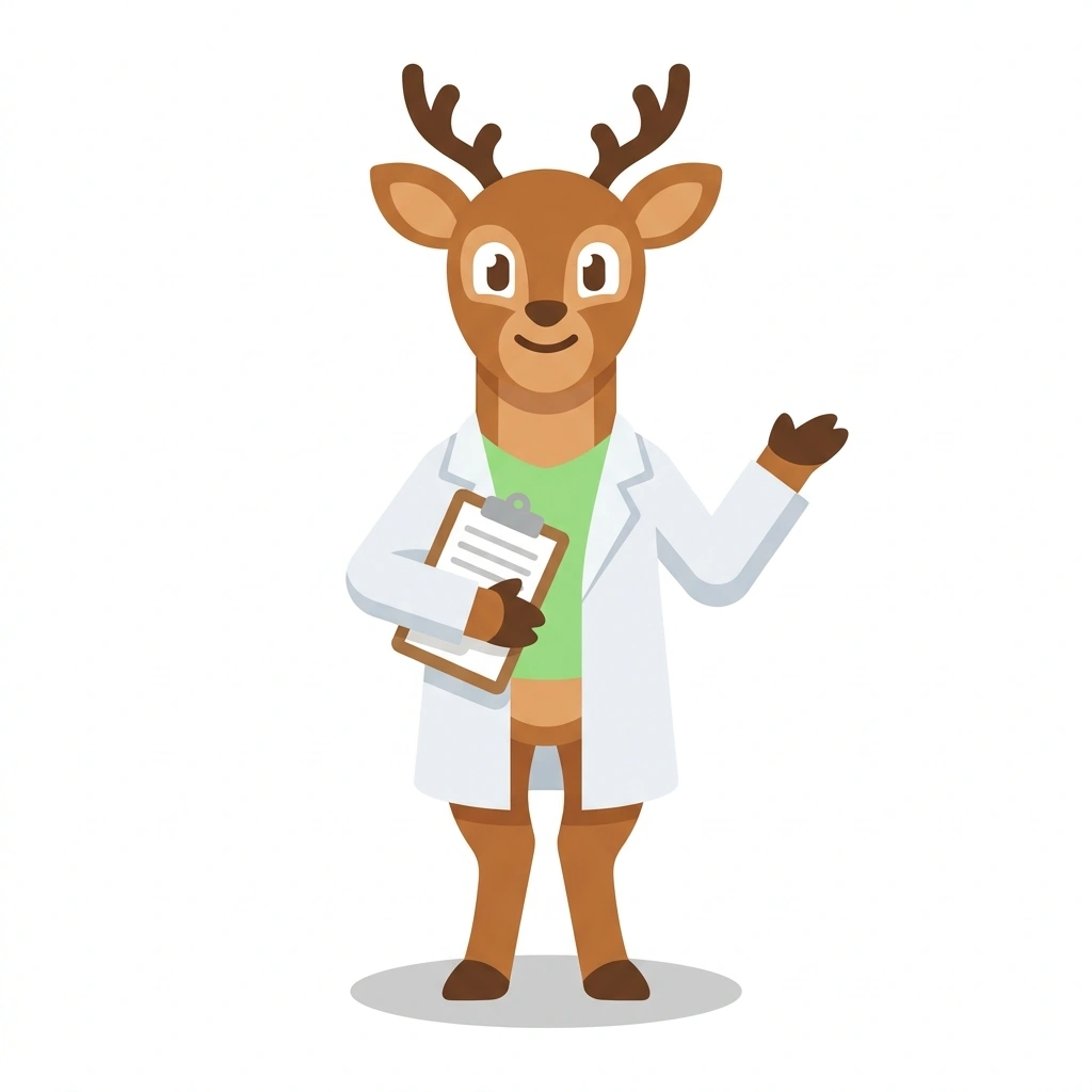Daphne the Deer, the guide who teaches the Clinical Nutrition and Dietetics course