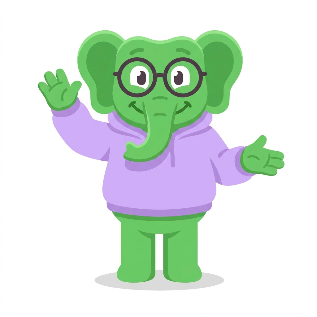 Eddie the Excel Elephant, the guide who teaches the Excel for Everyday Work course