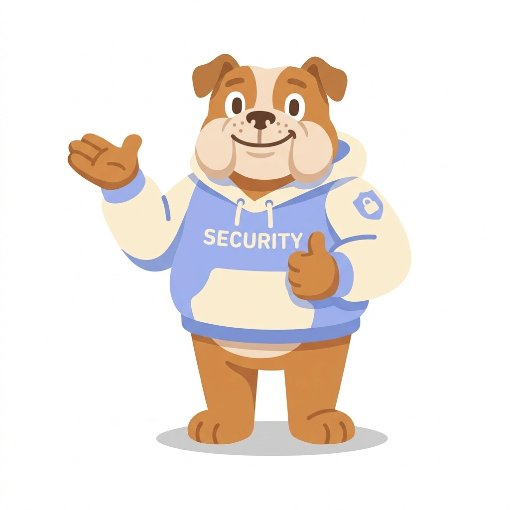 Barnaby the Bulldog, the guide who teaches the NIST 800-53 in Practice course