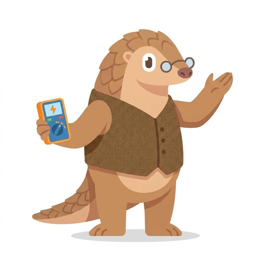 Professor Proton the Pangolin, the guide who teaches the Hands-On Electronics course