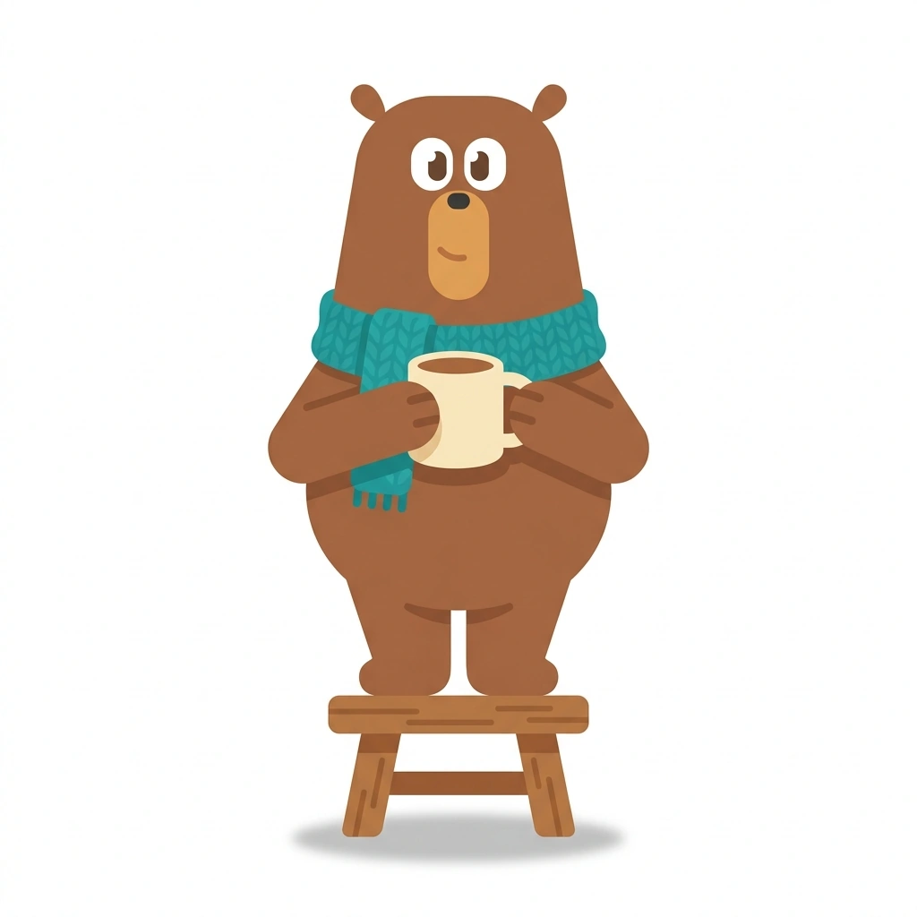 Barnaby the Bear, the guide who teaches the Helping People Feel Seen course