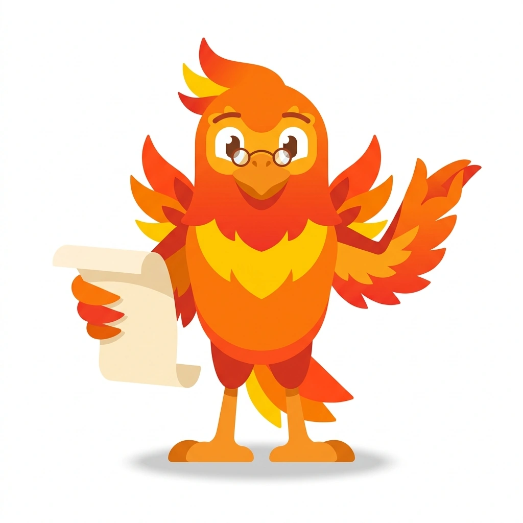 Phil the Phronetic Phoenix, the guide who teaches the The Philosopher's Toolkit course
