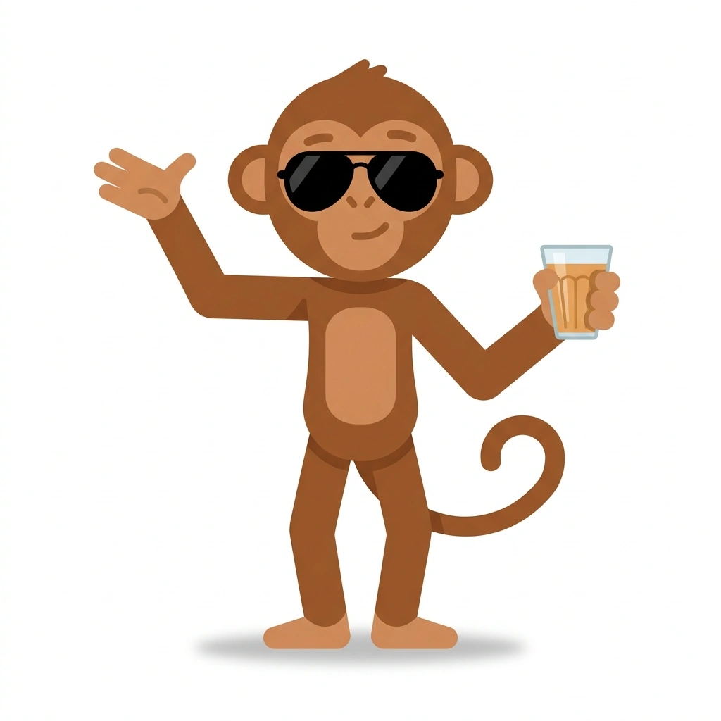 Machi the Monkey, the guide who teaches the Tamil Street Slang course